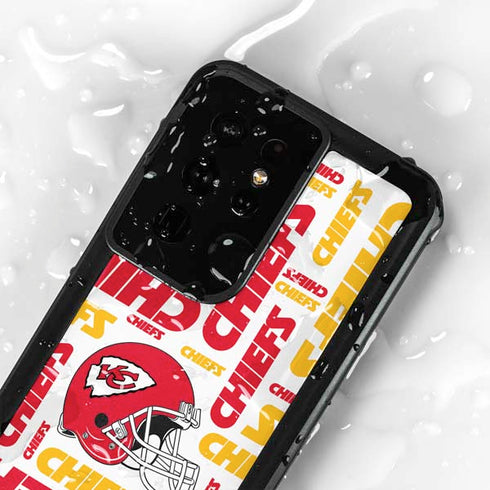 NFL Kansas City Chiefs White Blast Galaxy S24 Ultra Waterproof Case