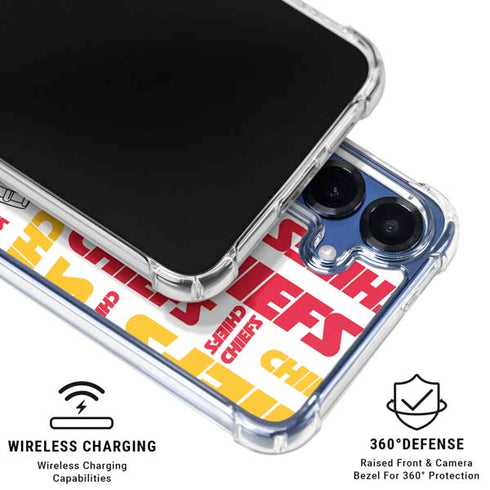 NFL Kansas City Chiefs White Blast Galaxy S25 Plus Clear Case
