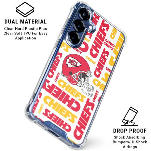 NFL Kansas City Chiefs White Blast Galaxy S25 Plus Clear Case