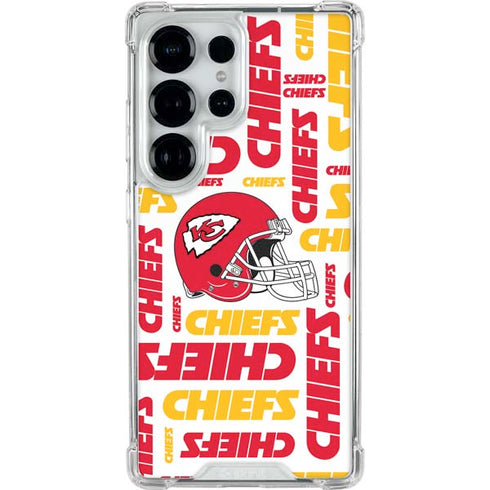 NFL Kansas City Chiefs White Blast Galaxy S25 Ultra Clear Case