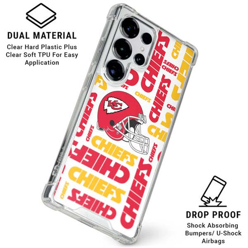 NFL Kansas City Chiefs White Blast Galaxy S25 Ultra Clear Case