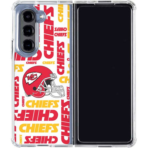 NFL Kansas City Chiefs White Blast Galaxy Z Fold5 5G Clear Case