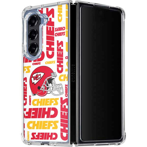 NFL Kansas City Chiefs White Blast Galaxy Z Fold5 5G Clear Case