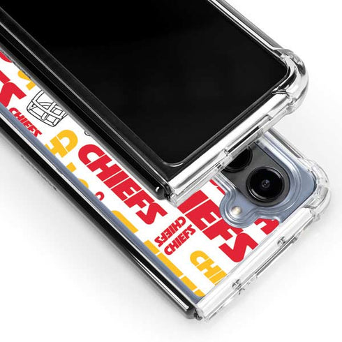 NFL Kansas City Chiefs White Blast Galaxy Z Fold5 5G Clear Case