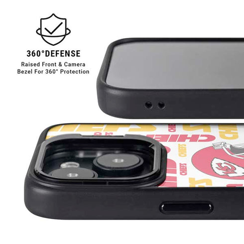 NFL Kansas City Chiefs White Blast iPhone 14 Kickstand Case