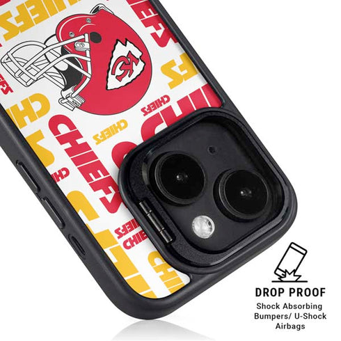 NFL Kansas City Chiefs White Blast iPhone 14 Kickstand Case