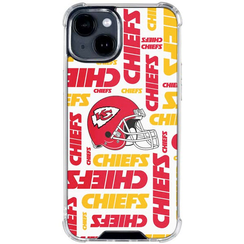 NFL Kansas City Chiefs White Blast iPhone 15 Clear Case