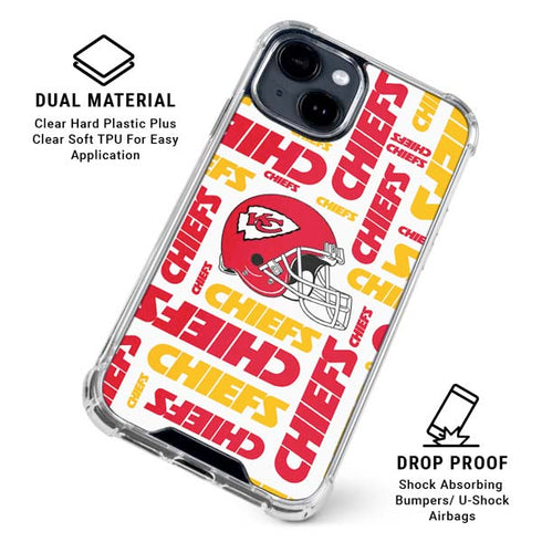 NFL Kansas City Chiefs White Blast iPhone 15 Clear Case