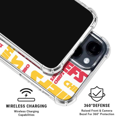 NFL Kansas City Chiefs White Blast iPhone 15 Clear Case