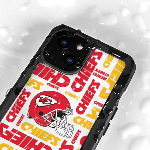 NFL Kansas City Chiefs White Blast iPhone 15 Plus Waterproof Case