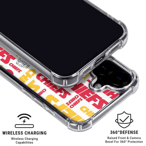 NFL Kansas City Chiefs White Blast iPhone 16 Clear Case