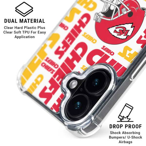 NFL Kansas City Chiefs White Blast iPhone 16 Clear Case