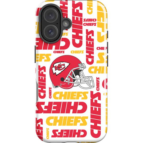 NFL Kansas City Chiefs White Blast iPhone 16 Impact Case
