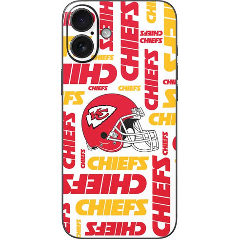 NFL Kansas City Chiefs White Blast iPhone 16 Plus Skin