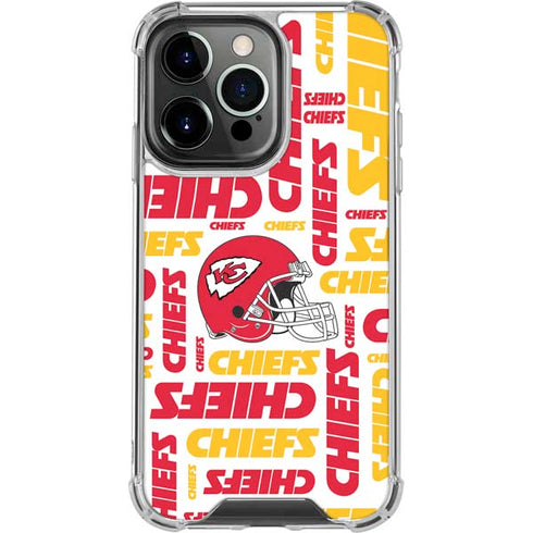 NFL Kansas City Chiefs White Blast iPhone 16 Pro Clear Case