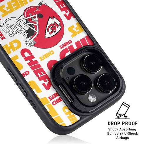 NFL Kansas City Chiefs White Blast iPhone 16 Pro Kickstand Case