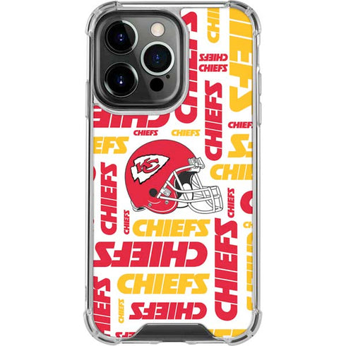 NFL Kansas City Chiefs White Blast iPhone 16 Pro Max Clear Case