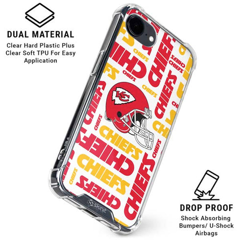NFL Kansas City Chiefs White Blast iPhone 16e Clear Case