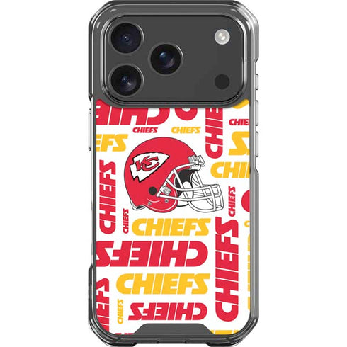 NFL Kansas City Chiefs White Blast iPhone 18 Pro Clear Case