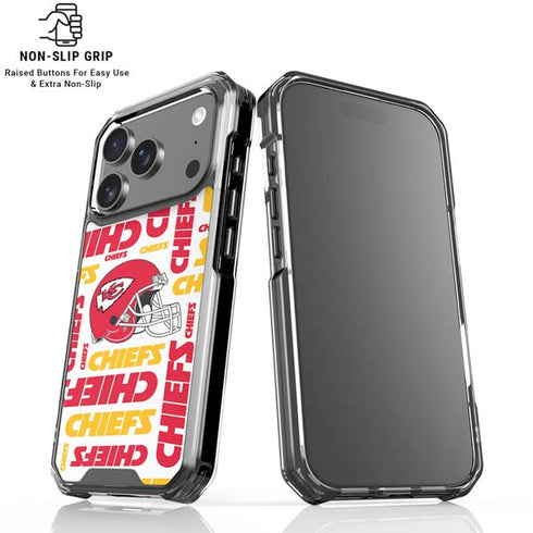 NFL Kansas City Chiefs White Blast iPhone 18 Pro Clear Case