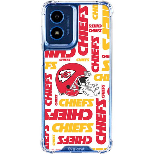 NFL Kansas City Chiefs White Blast Moto G 5G (2024) Clear Case