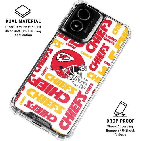 NFL Kansas City Chiefs White Blast Moto G Power 5G (2024) Clear Case