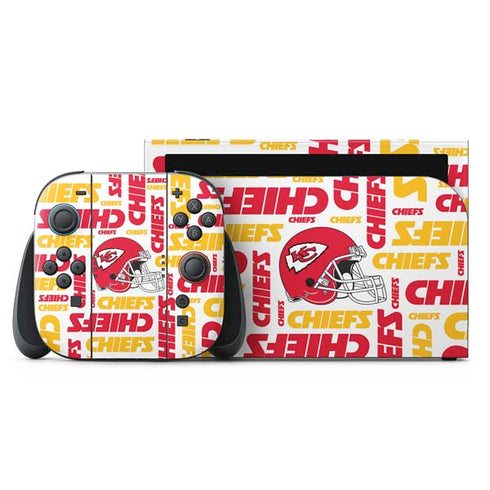 NFL Kansas City Chiefs White Blast Nintendo Skins