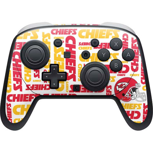 NFL Kansas City Chiefs White Blast Nintendo Switch 2 (2025) Pro Controller Skin
