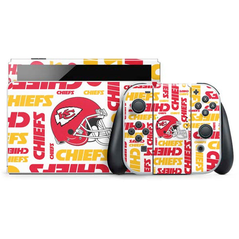 NFL Kansas City Chiefs White Blast Nintendo Skins