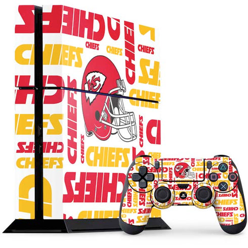 NFL Kansas City Chiefs White Blast PlayStation PS4 Skins