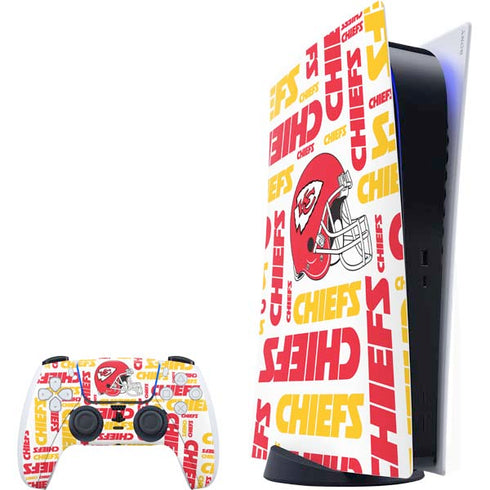 NFL Kansas City Chiefs White Blast PlayStation PS5 Skins