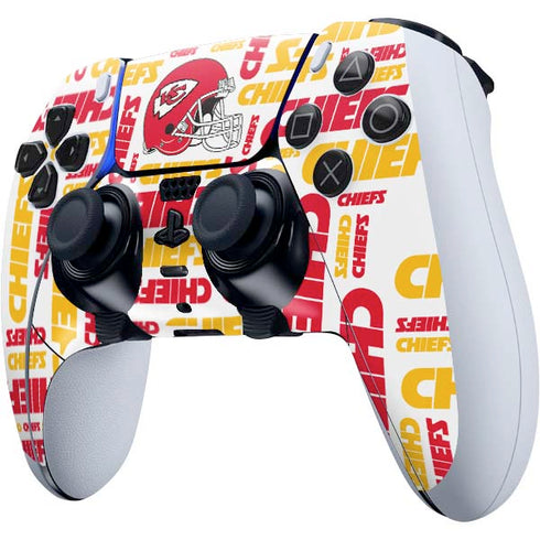 NFL Kansas City Chiefs White Blast PS5 DualSense Edge Pro Controller Skin