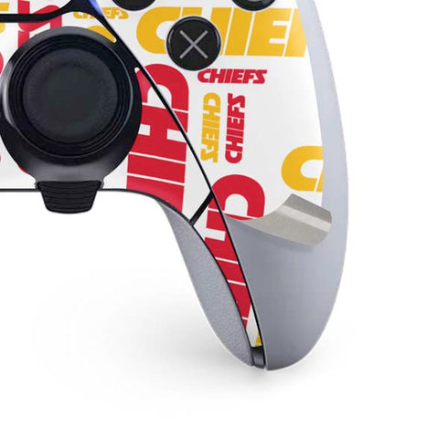 NFL Kansas City Chiefs White Blast PS5 DualSense Edge Pro Controller Skin