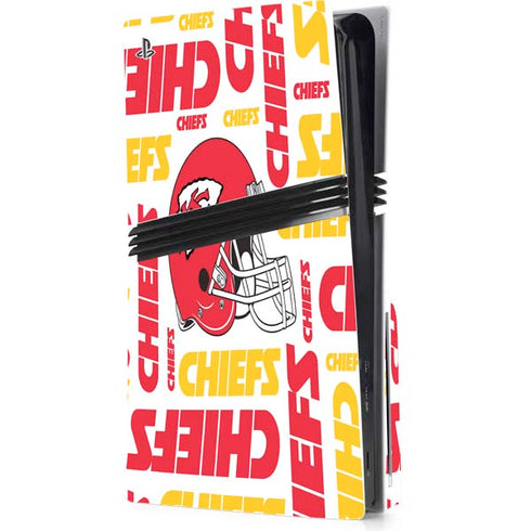 NFL Kansas City Chiefs White Blast PS5 Pro Disk Console Skin
