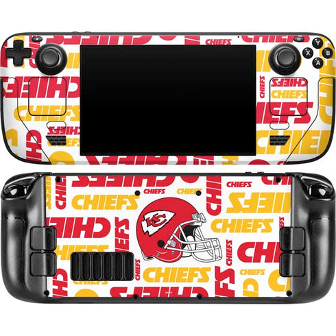NFL Kansas City Chiefs White Blast Steam Deck Handheld Gaming Computer OLED Skin