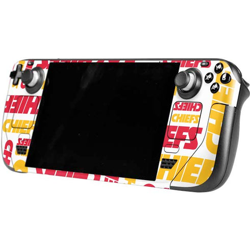 NFL Kansas City Chiefs White Blast Steam Deck Handheld Gaming Computer OLED Skin