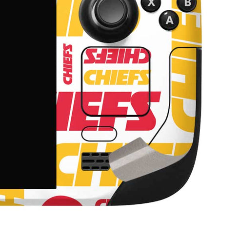 NFL Kansas City Chiefs White Blast Steam Deck Handheld Gaming Computer OLED Skin