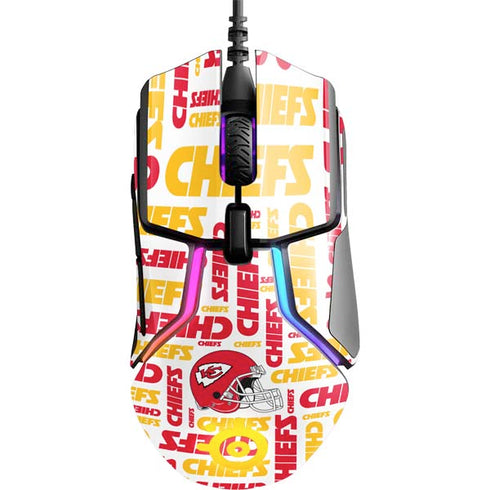 NFL Kansas City Chiefs White Blast SteelSeries Rival 600 Gaming Mouse Skin