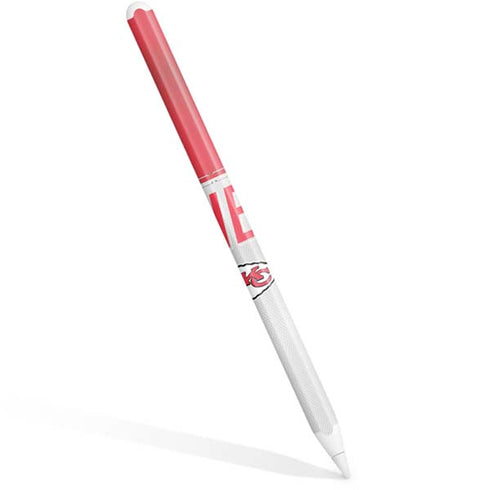 NFL Kansas City Chiefs White Striped Apple Pencil (2nd Gen 2019) Skin
