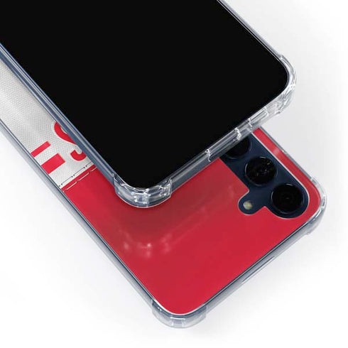 NFL Kansas City Chiefs White Striped Galaxy A35 5G Clear Case