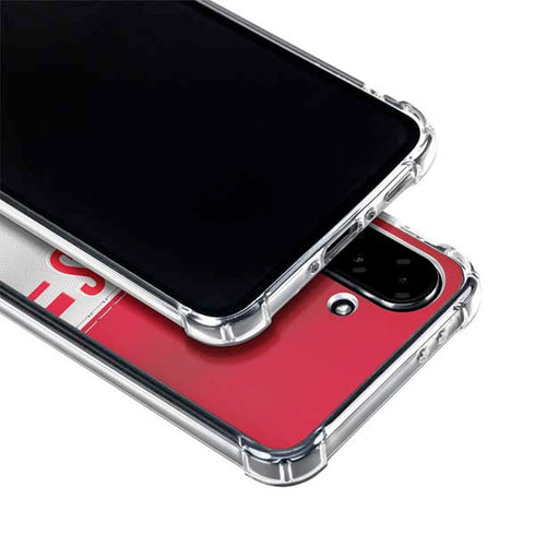 NFL Kansas City Chiefs White Striped Galaxy A36 5G Clear Case