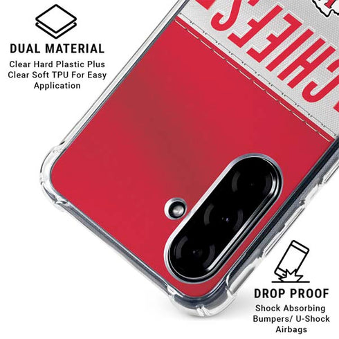 NFL Kansas City Chiefs White Striped Galaxy A36 5G Clear Case