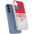 NFL Kansas City Chiefs White Striped Galaxy A55 5G Clear Case