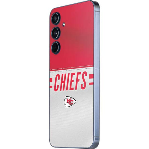 NFL Kansas City Chiefs White Striped Galaxy A55 5G Skin