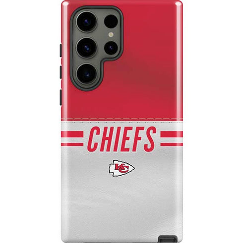 NFL Kansas City Chiefs White Striped Galaxy S23 Ultra Pro Case