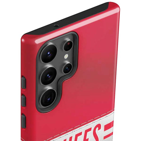 NFL Kansas City Chiefs White Striped Galaxy S23 Ultra Pro Case