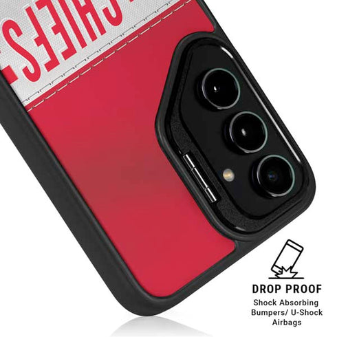 NFL Kansas City Chiefs White Striped Galaxy S24 FE Kickstand Case
