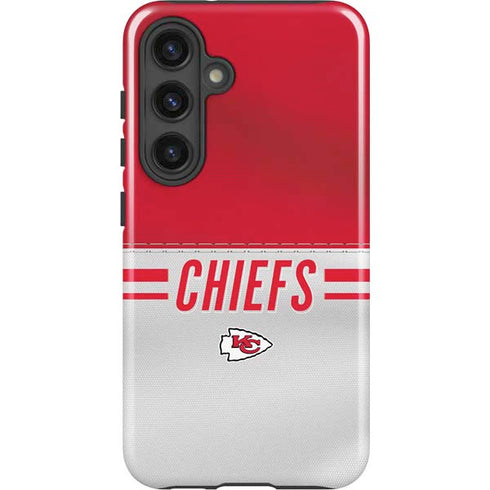 NFL Kansas City Chiefs White Striped Galaxy S25 Plus Impact Case