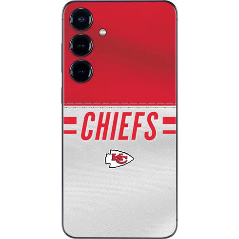 NFL Kansas City Chiefs White Striped Galaxy S25 Plus Skin