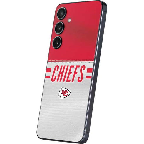 NFL Kansas City Chiefs White Striped Galaxy S24 Plus Skin